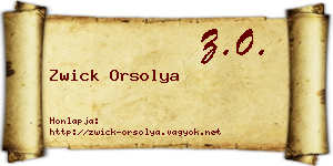 Zwick Orsolya névjegykártya